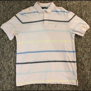 Men’s Lg Pink Stripe Nautica Polo Shirt
